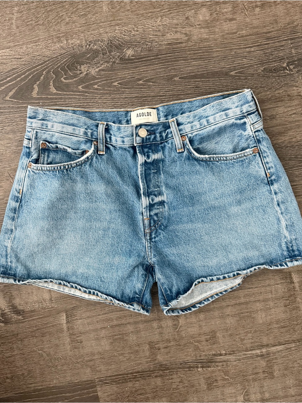 Agolde Faded Blue Denim Shorts. NWOT